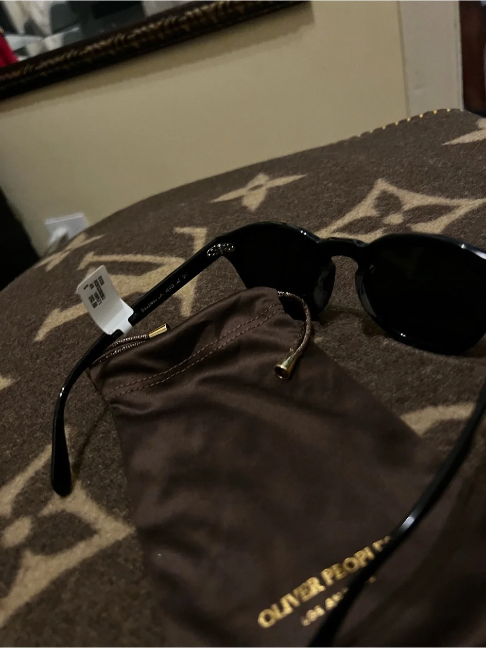 Oliver Peoples Black Round Acetate Sunglasses